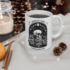 Celestial Skull and Rose Rose Ceramic Mug - Perfect for Coffee Lovers & Gift Giving
