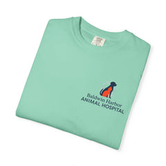 Front Logo Back Graphic Baldwin Harbor Animal Hospital "Who Let the Dogs Out?" Graphic Tee