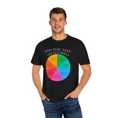 Motivational Talking Head Unisex Garment-Dyed T-Shirt - "And You May Ask Yourself"