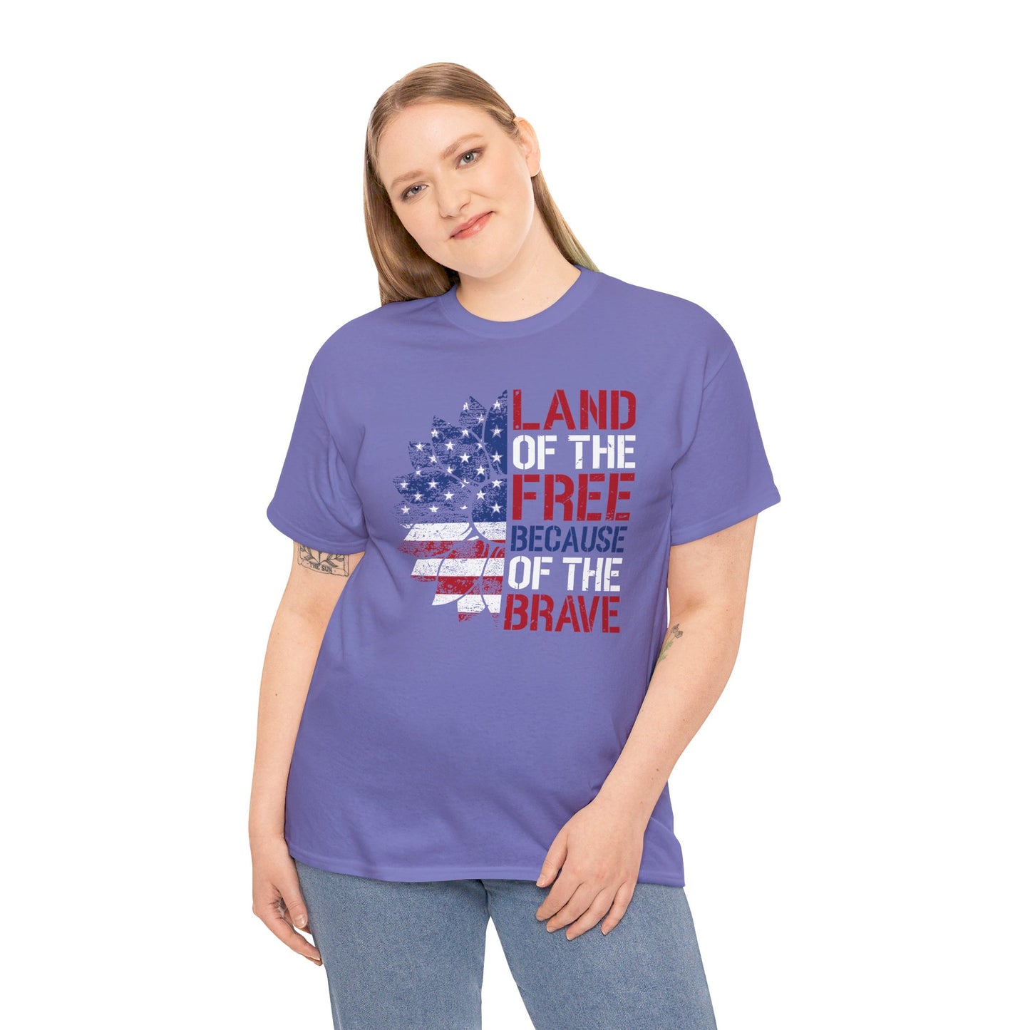 Land Of The Free Because Of The Brave - Unisex Cotton Tee