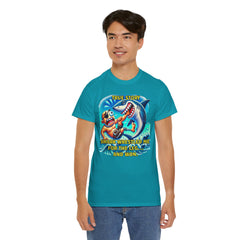 Amputee Humor True Story Shark Wrestled Me For The Leg, And Won - Unisex Heavy Cotton Tee