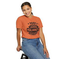 100% USDA Malarkey Certified T-Shirt, Funny Tee, Gift for Farmers, Humorous Apparel, Casual Wear, Agricultural Humor