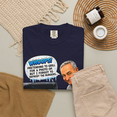 Grill Master Grandpa Funny BBQ T-Shirt — "Whoops! Pretending to Grill for a Photo" Graphic Tee