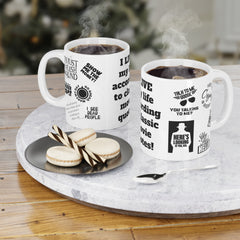 Ultimate Movie Fan Ceramic Mug, 11oz 15oz 20 oz, Pop Culture, 12 Classic Movie Quotes, Fan Gift, Novelty Gift, Catchphrases, Popular Sayings