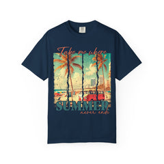 Summer Vibes Graphic T-Shirt - "Take Me Where Summer Never Ends"