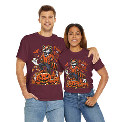 Freaky And Feral Halloween Raccoon! Graphic Unisex Heavy Cotton Tee