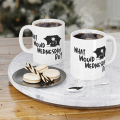 Wednesday Addams - Ceramic Mugs (11oz\15oz\20oz) | Pop Culture | Addams Family | Fan Gift | Gift For Her | Gothic Style Mug | Creepy Comedy