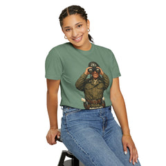 Graphic T-Shirt — Vintage WWII General George Patton Binoculars Design with "Rommel You Magnificent Bastard" Text