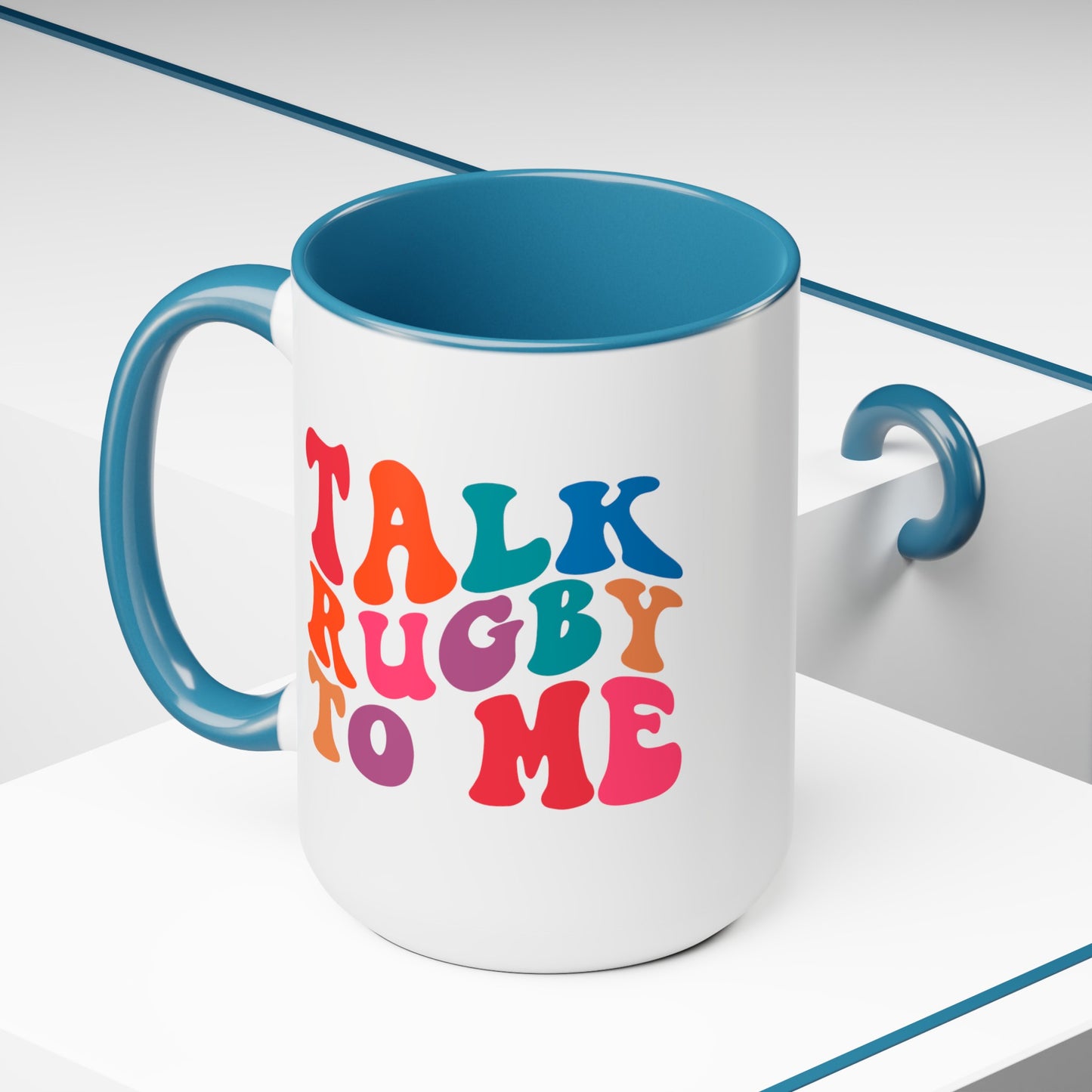 Talk Rugby To Me 15 oz Mug,Rugby mug,rugby coffee mug,rugby fan gift,scrum lover gift,hooker rugby gift,ruck fan gift,rugby player present