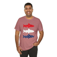 Patriotic Trout T-Shirt — Red White & Blue Fish Tee