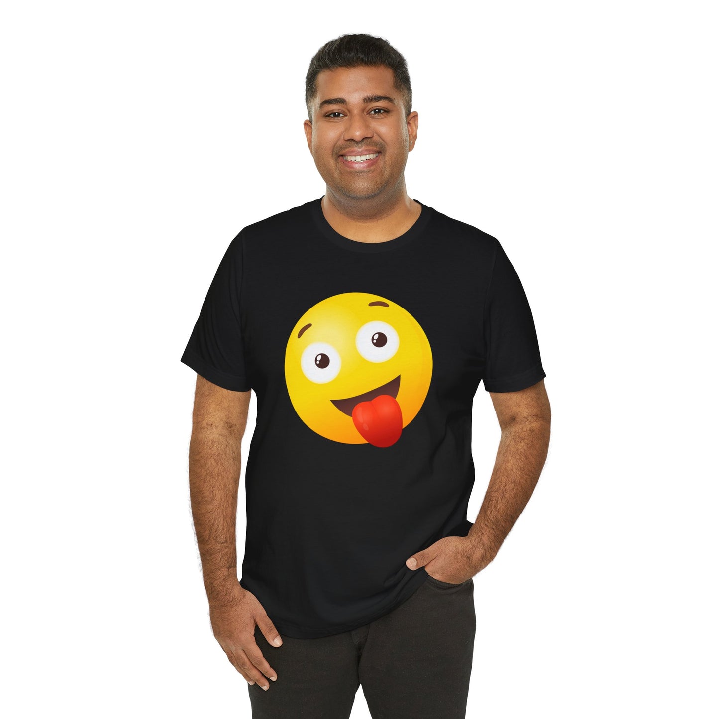 Emoji With Silly Tongue Out - Graphic Unisex Jersey Short Sleeve Tee