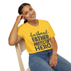 Husband Father Protector Hero Unisex Softstyle T-Shirt