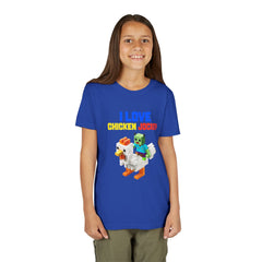 Youth I Love Chicken Jockey Tee - Fun Gamer T-Shirt for Kids