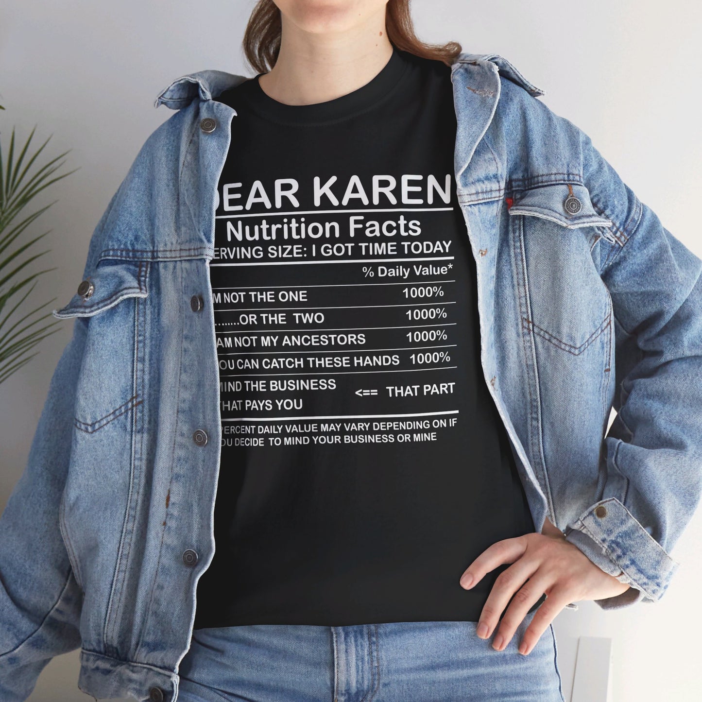 Karen Nutritional Facts Unisex Heavy Cotton Tee