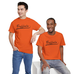 Buffalo Unisex Heavy Cotton Tee - Retro Dunder Mifflin Design for Nostalgic Fans
