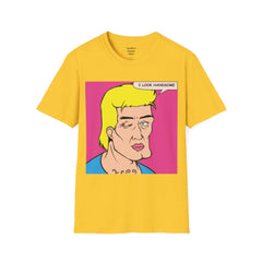 I LOOK HANDSOME Blonde Pop Art Guy Unisex Softstyle T Shirt