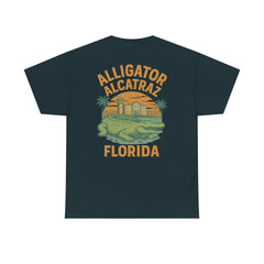 Alligator Alcatraz Unisex Heavy Cotton Tee, Florida Souvenir Shirt, Travel Gift, Vintage Style Tee, Nature Lover Apparel
