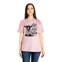 Life Is Better With Sheep Graphic Unisex Color Blast T-Shirt