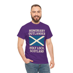 Honorary Outlander Heavy Cotton Tee, Holy Loch Scotland Shirt, Outlander Fan Gift, Casual Tee, Travel Souvenir, Unisex T-Shirt