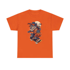 Trick or Treat Skateboarding Wolf! Graphic Unisex Heavy Cotton Tee