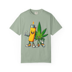 Vintage 'Lighter & Weed' Graphic T-Shirt — Relaxed Stoner/Cannabis Tee
