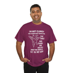 Clumsy Funny Goat Graphic Tee | Unisex Heavy Cotton Tee | Great Gift for Animal Lovers, Birthdays, Casual Wear, Humorous Gifts, Everyday Style
