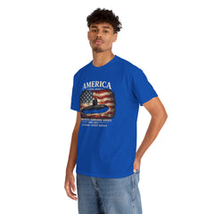 America 250th Submarine 125th Flag T-Shirt — Vintage USA Military Tee