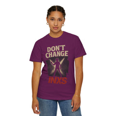 Unisex Garment-Dyed T-shirt with 'Don't Change INXS' Design - Casual Style, Music Lover Gift, Festival Wear, Retro Fashion, Everyday Comfort
