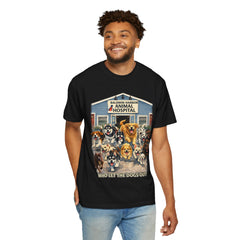 Pitbull Added "Who Let the Dogs Out?" Baldwin Harbor Animal Hospital Cute Vet Clinic T Shirt