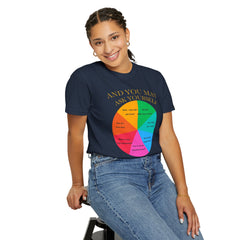 Motivational Talking Head Unisex Garment-Dyed T-Shirt - "And You May Ask Yourself"
