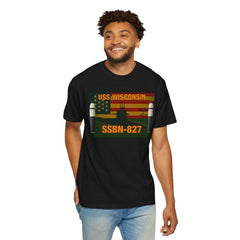 USS Wisconsin SSBN-827 Unisex T-Shirt - Military Vintage Style Tee
