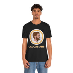 Bearded Graphic Tee - Funny Caucasians Satire Head Shot Unisex Jersey Short Sleeve Tee