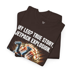 Amputee Exploding JetPack Humor - Unisex Garment-Dyed T-shirt