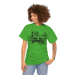Abstract Retro Racing Car Unisex Heavy Cotton Tee | Perfect for Car Enthusiasts, Father's Day Gift, Casual Wear, Vintage Style, Unique Graphic Shirt