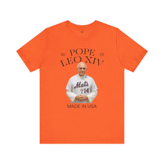 Pope Leo XIV New York Mets Fan Short Sleeve Tee - Made in USA