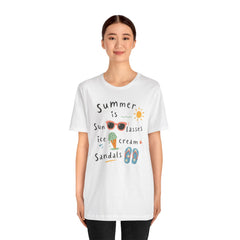 Summer Is — Graphic Tee (Sunglasses, Ice Cream & Sandals)