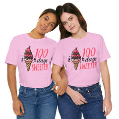 100 Days of School Unisex Tee | Elementary School, Ice Cream, Teacher Apparel
