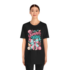 Summer Vibes Tee — Pastel Seashell Bow Beach T-Shirt