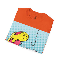 Hooked On Something Pop Art FISH Unisex Softstyle T Shirt  Reel this one in hook line and sinker
