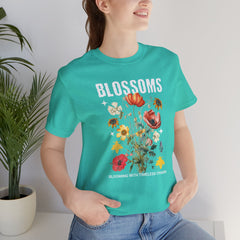 Floral Tee - Blossoms Blooming With Timeless Charm - Positive Vibes
