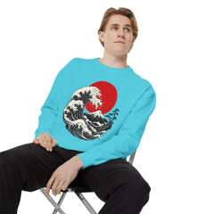 Japanese Wave and Red Sun Comfort Colors Sweatshirt