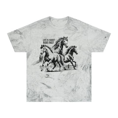 Life Is Short Ride Fast  - Horse Graphic Unisex Color Blast T-Shirt
