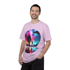 Bigfoot & Alien Nightscape T-Shirt — Sasquatch UFO Graphic Tee