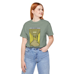 Do Not Question The Hallway T-Shirt — Retro Yellow Corridor Graphic Tee