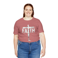 Faith Cross Prosthetic Leg T‑Shirt — Amputee Inspirational Christian Tee