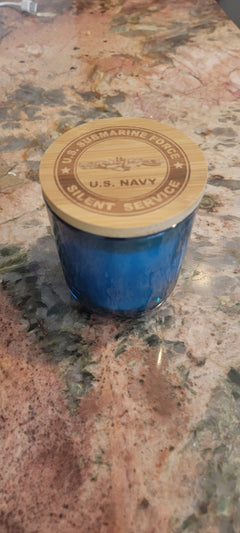 U.S. Navy Submarine Force "Silent Service" Engraved Soy Candle — 14 oz