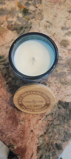 U.S. Navy Submarine Force "Silent Service" Engraved Soy Candle — 14 oz