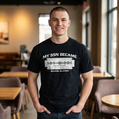My SSN Became Razor Blades Graphic Vintage Submarine Veteran Tee