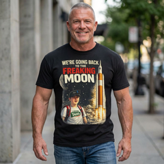 We're Going Back to the Freaking Moon T-Shirt — Artemis II Rocket NASA Moon Mission Tee