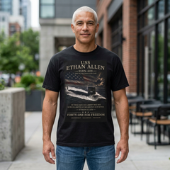 USS Ethan Allen SSBN-608 T-Shirt — "Forty One for Freedom" Patriotic Submarine Tee
